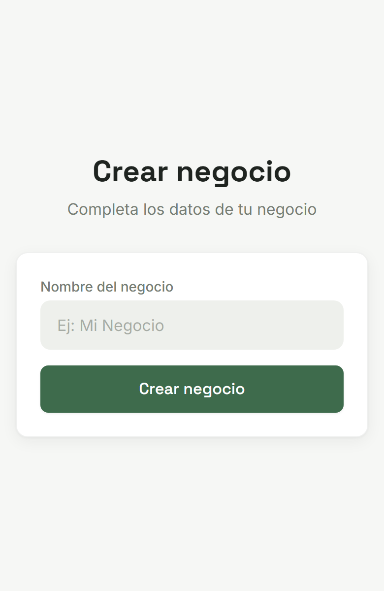 Formulario de alta de un negocio nuevo en Agendaalo